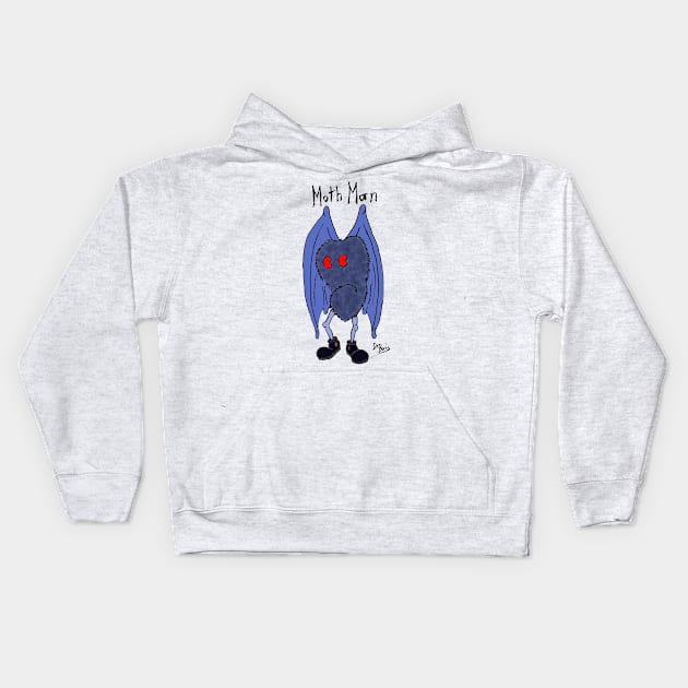 Moth man Kids Hoodie by Happy Horror Coffee Break